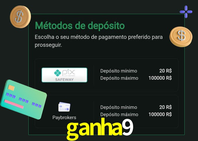 O cassino ganha9 oferece uma grande variedade de métodos de pagamento